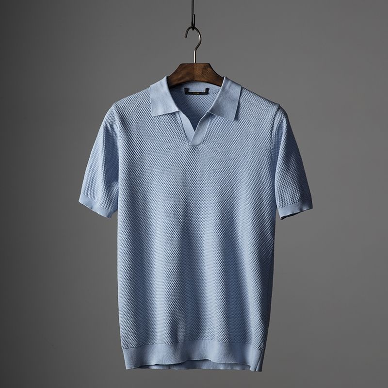 Heren Gebreid Polo Shirt – Tijdloze Stijl en Comfort