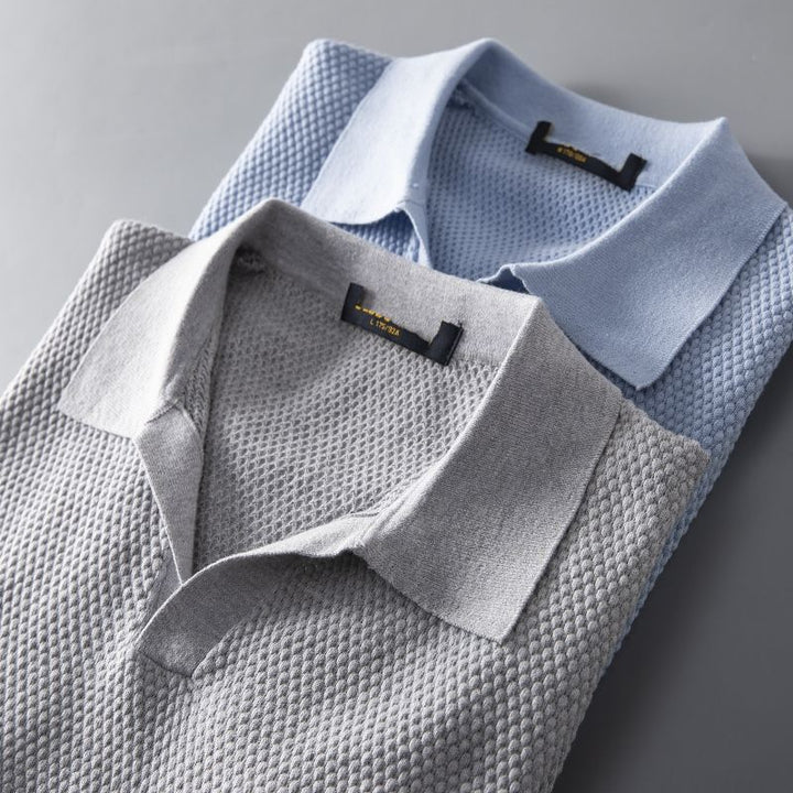 Heren Gebreid Polo Shirt – Tijdloze Stijl en Comfort