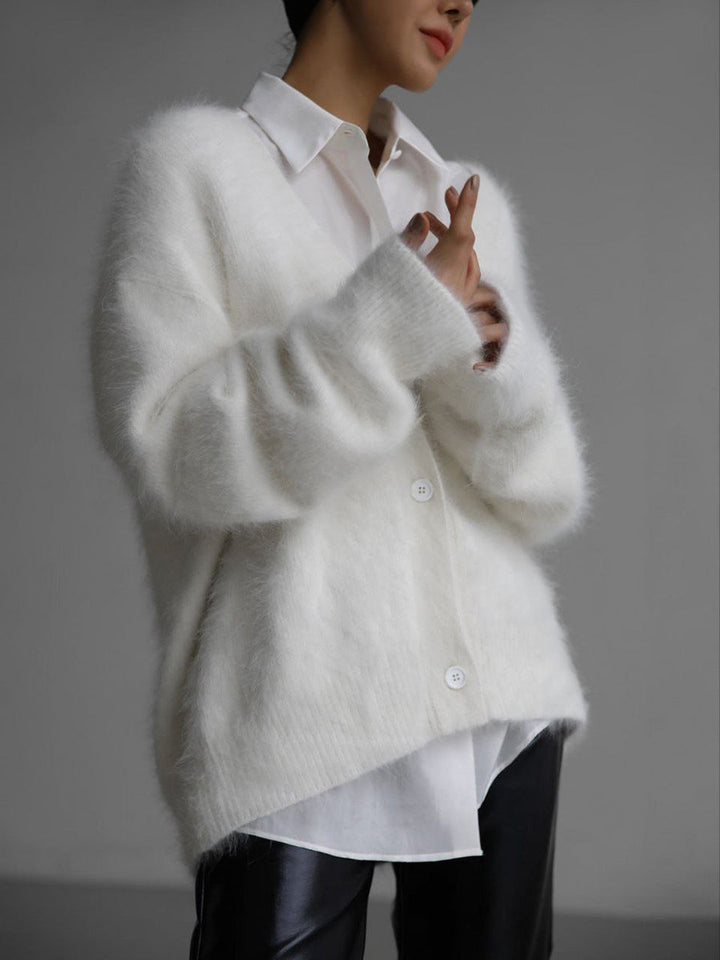 Dames Zachte Gebreide V-Hals Cardigan – Elegante Comfort voor Elk Seizoen